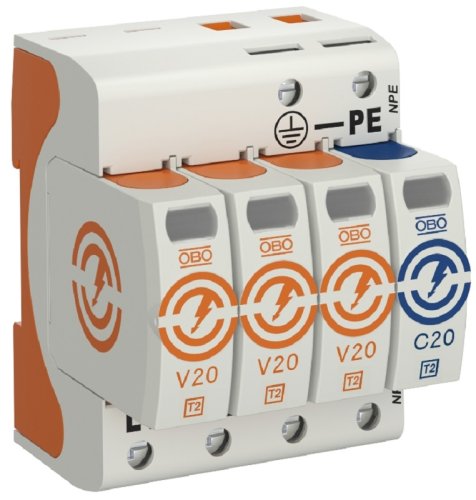 Ограничитель импульсных напряжений УЗИП OBO SurgeController 4п L1-L2-L3-N-PE классII 20кА картинка